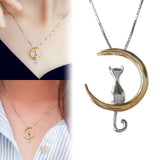 Cat Moon Necklace - Funny Kitten Shop