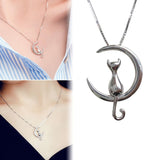 Cat Moon Necklace - Funny Kitten Shop