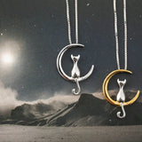 Cat Moon Necklace - Funny Kitten Shop