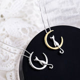 Cat Moon Necklace - Funny Kitten Shop