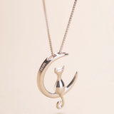 Cat Moon Necklace - Funny Kitten Shop