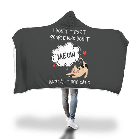 Meow Hooded Blanket - Funny Kitten Shop