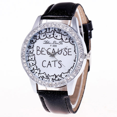 Women Luxury Cat Watch - Funny Kitten Shop