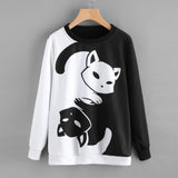 Yin & Yang Cat Sweatshirt - Funny Kitten Shop